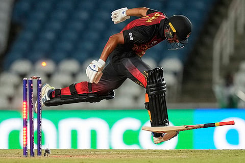 Norman Vanua of PNG got run out against AFG